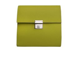 Hermès Clic 12 Wallet, Epsom Leather, Lime, D, B, 2